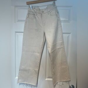 MOTHER Wide-Leg Jeans in Light Cream